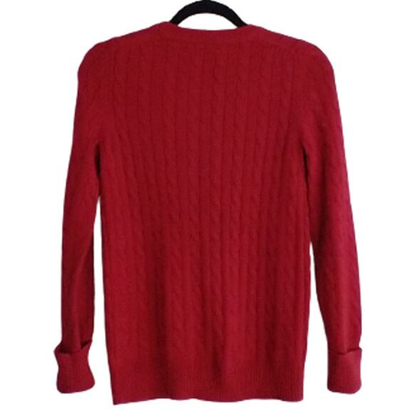 Gap Red Sweater Long Sleeves Cable Knit Round Neck Angora Blend Womens Medium - Picture 3 of 5